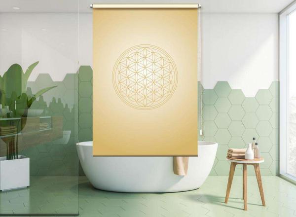 Extartiqe Duschrollo Blume des Lebens gold